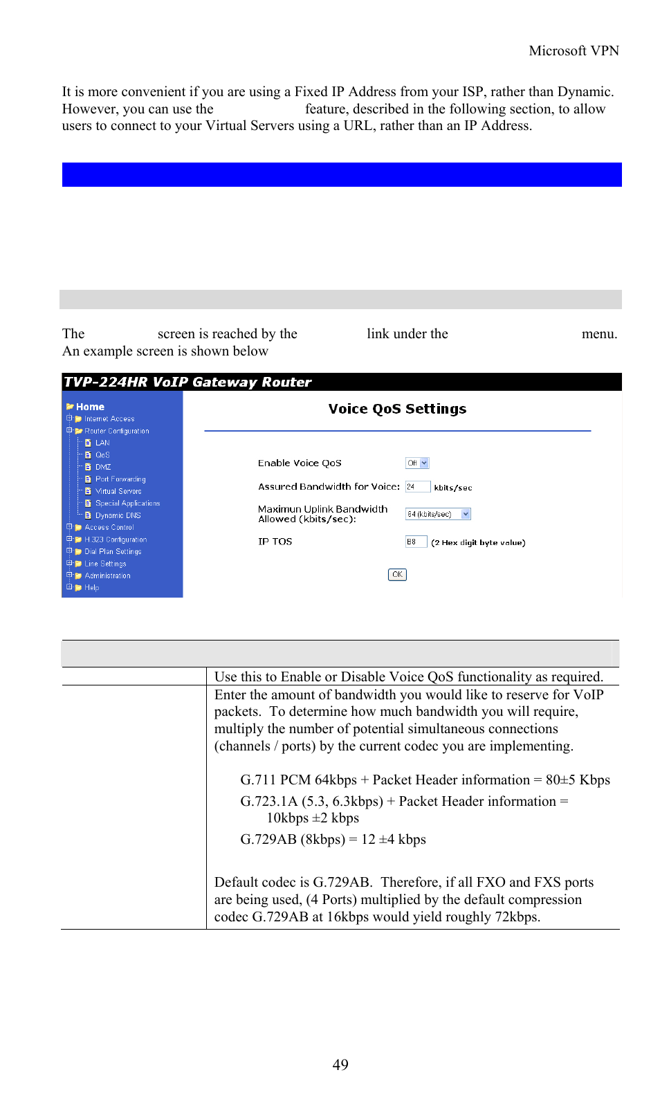 Voice qos, Voice qos screen, Data – voice qos screen | TRENDnet TVP-224HR User Manual | Page 49 / 130