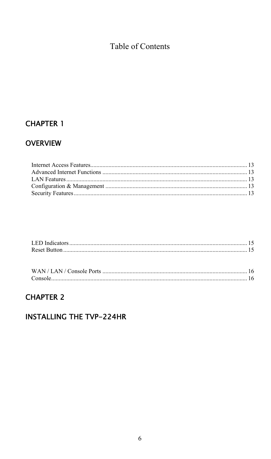 TRENDnet TVP-224HR User Manual | Page 6 / 130