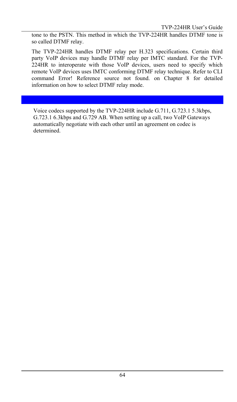 7 voice codecs, Voice codecs | TRENDnet TVP-224HR User Manual | Page 64 / 130