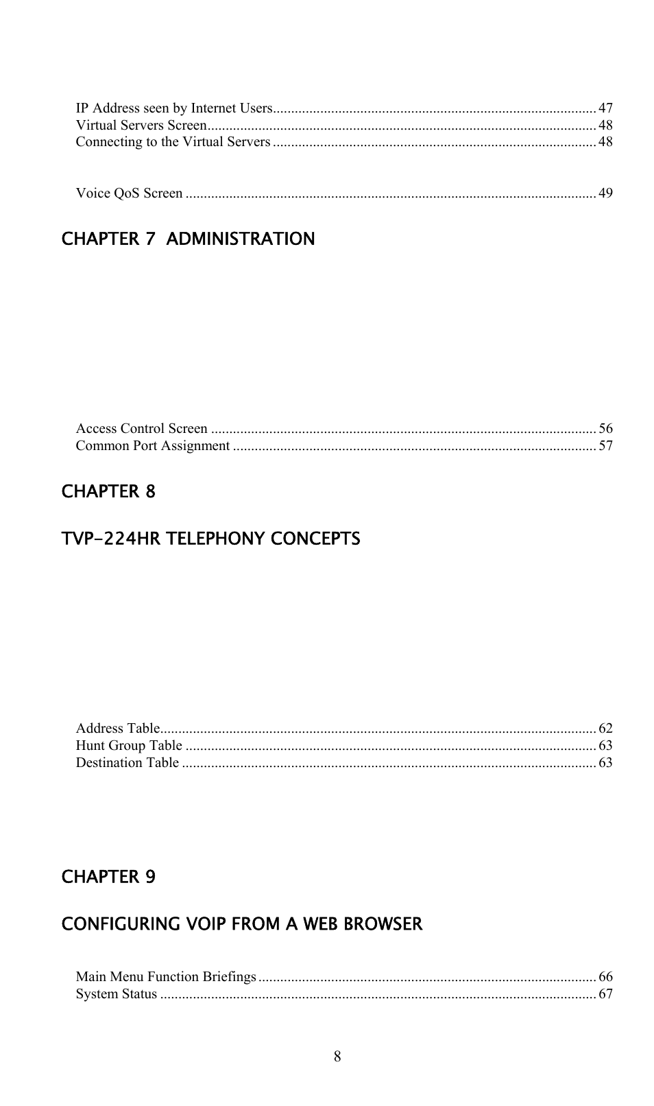 TRENDnet TVP-224HR User Manual | Page 8 / 130