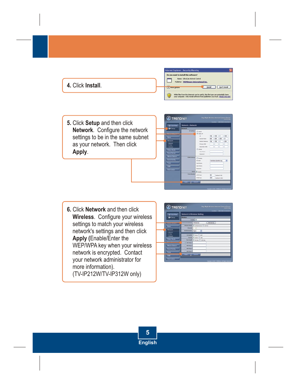 TRENDnet TV-IP312 User Manual | Page 7 / 11