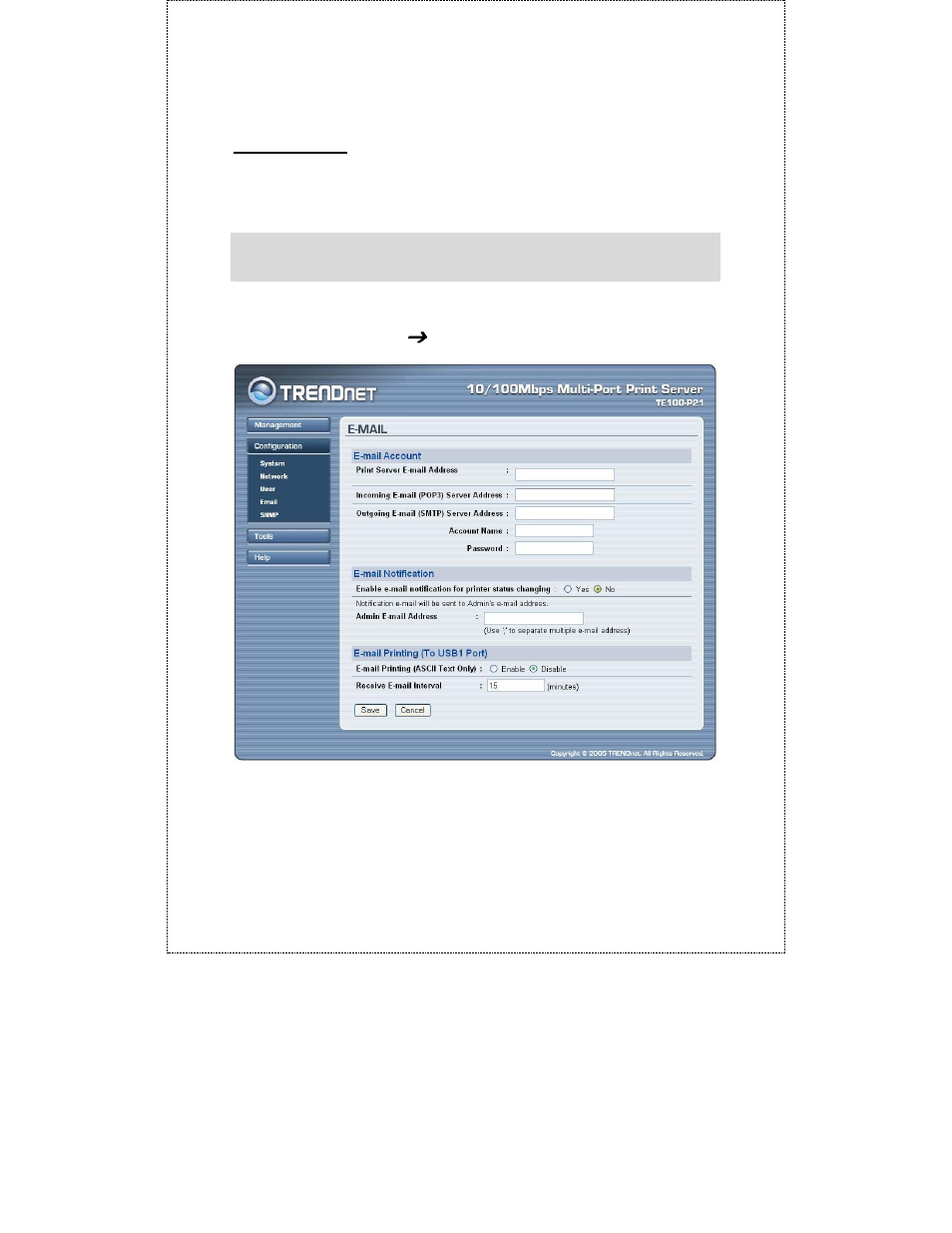Configuration, E-mail | TRENDnet TE100-P21 User Manual | Page 58 / 110