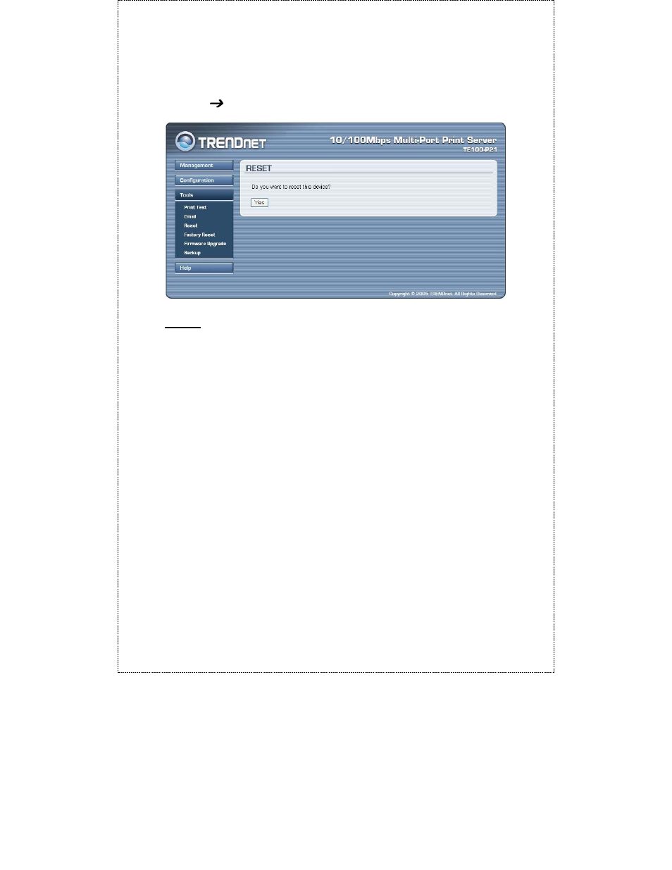 Tool, Reset | TRENDnet TE100-P21 User Manual | Page 63 / 110