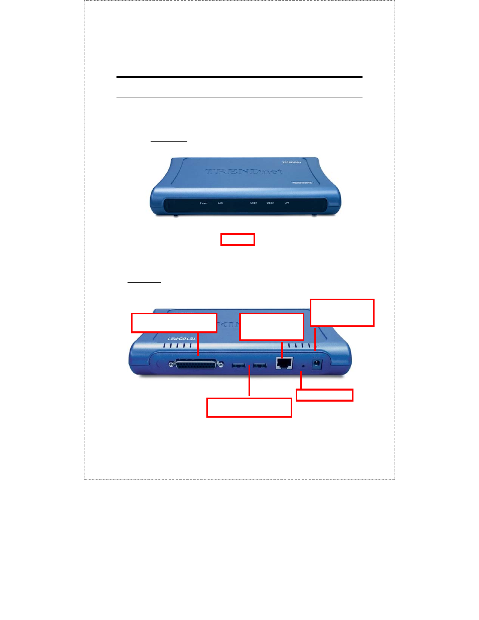 Product view | TRENDnet TE100-P21 User Manual | Page 9 / 110