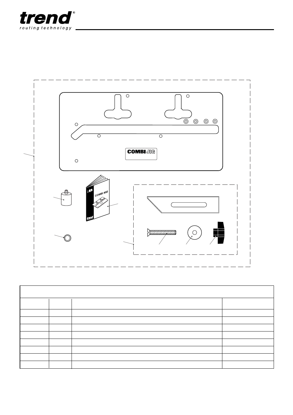 Spare parts, Spare parts list & diagram, Combi 650 | Combi 650 spare parts diagram | TRENDnet trend COMBI 650 User Manual | Page 14 / 16
