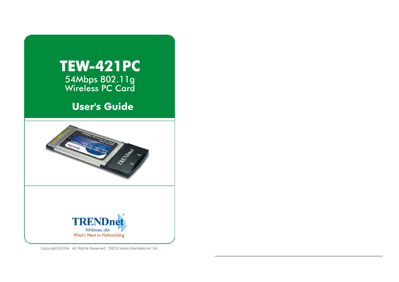 TRENDnet TEW-421PC User Manual | 18 pages