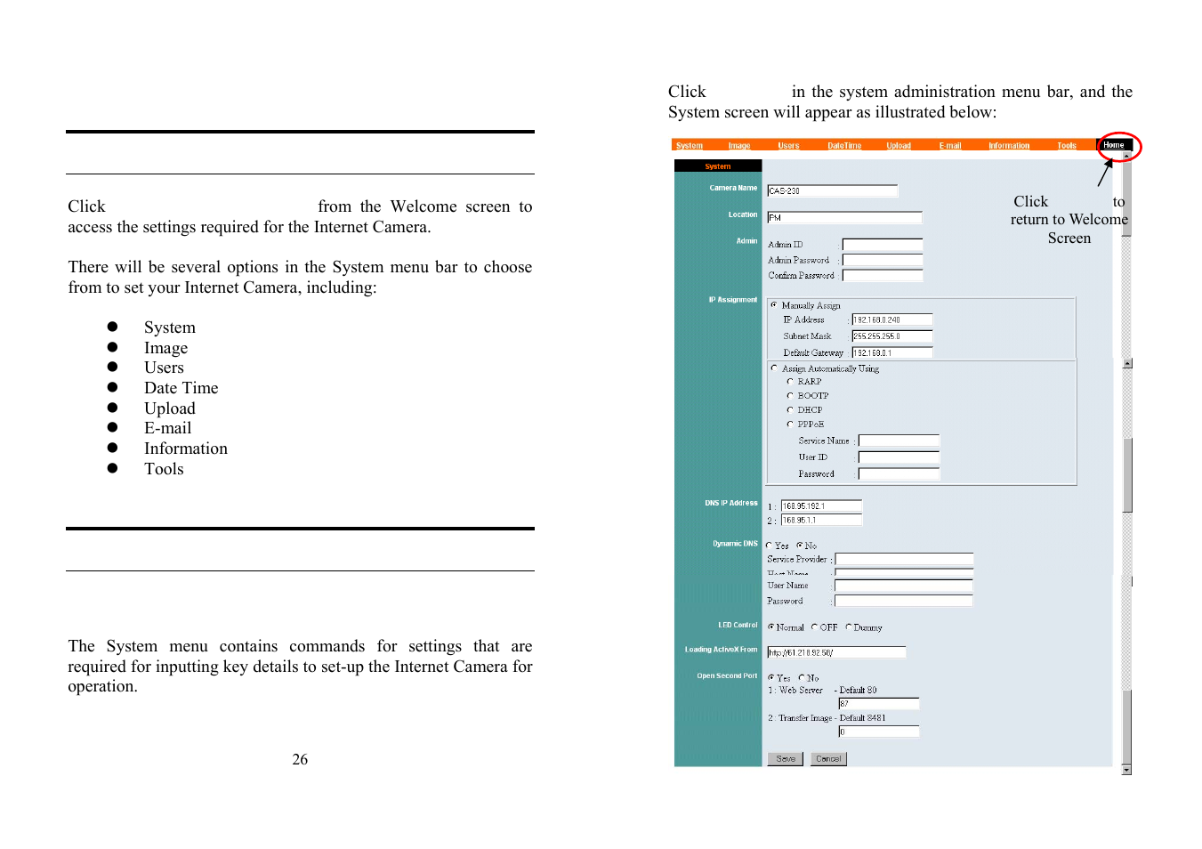 System administration, System administration – system | TRENDnet TV-IP100 User Manual | Page 14 / 55