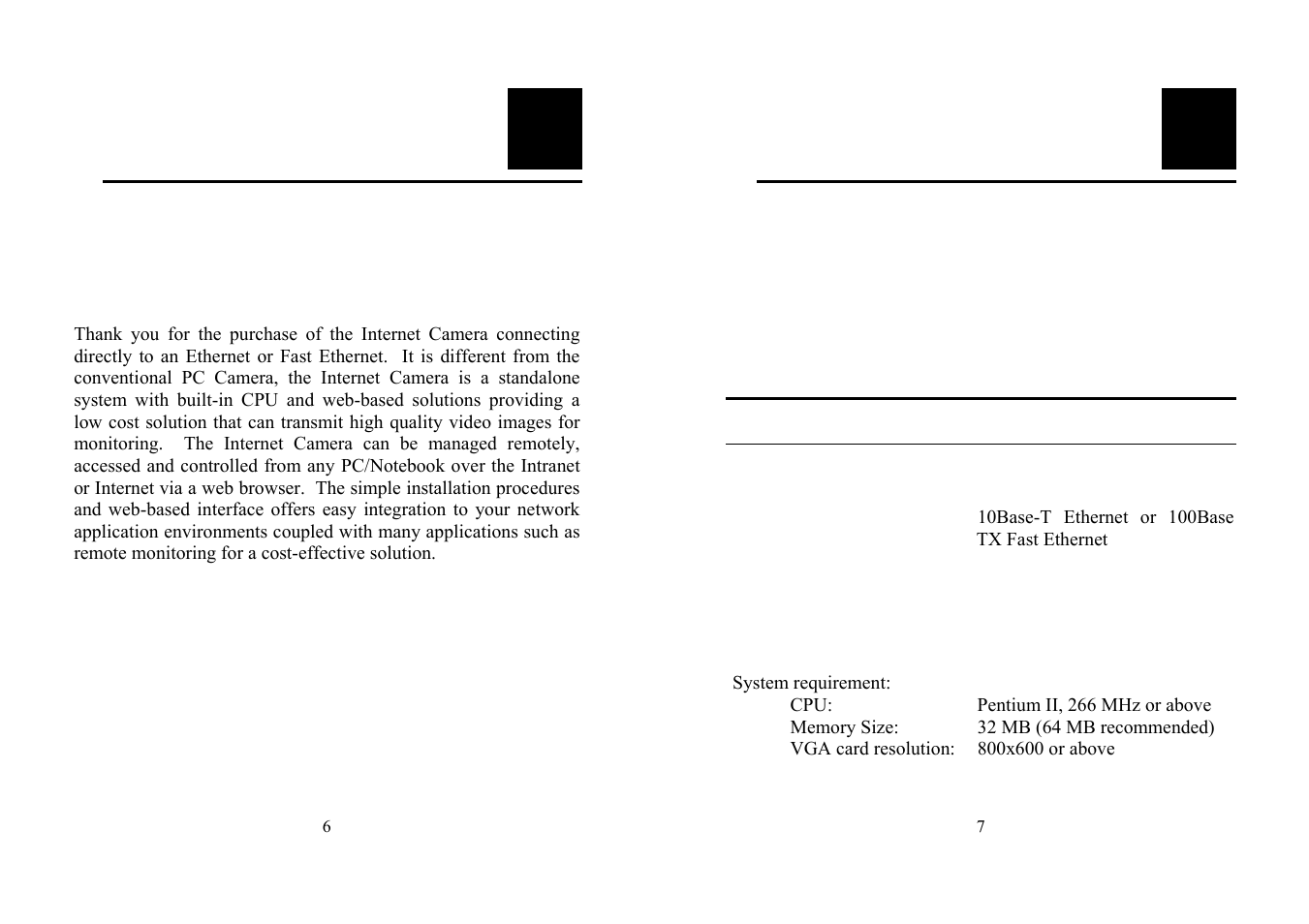 Ntroduction, Ystem, Equirement | TRENDnet TV-IP100 User Manual | Page 4 / 55