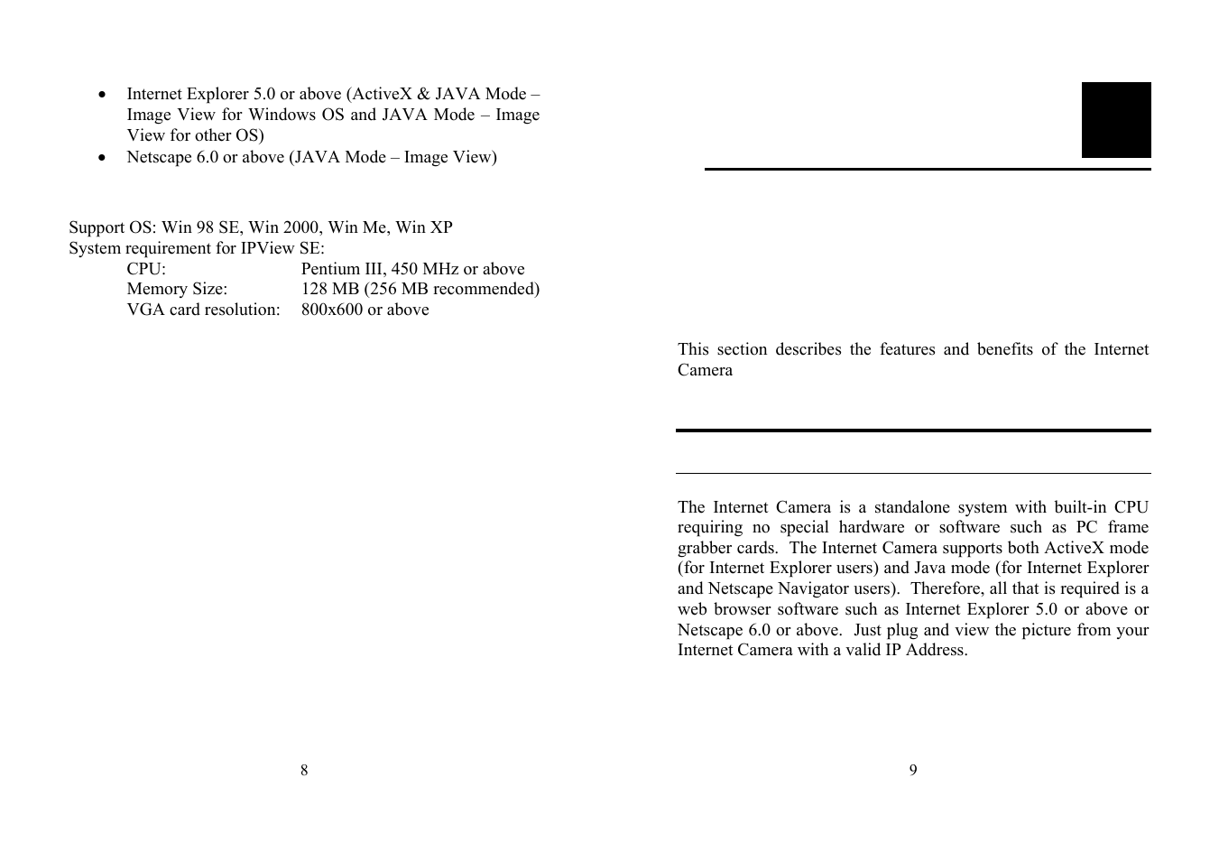 Eatures and, Enefits | TRENDnet TV-IP100 User Manual | Page 5 / 55