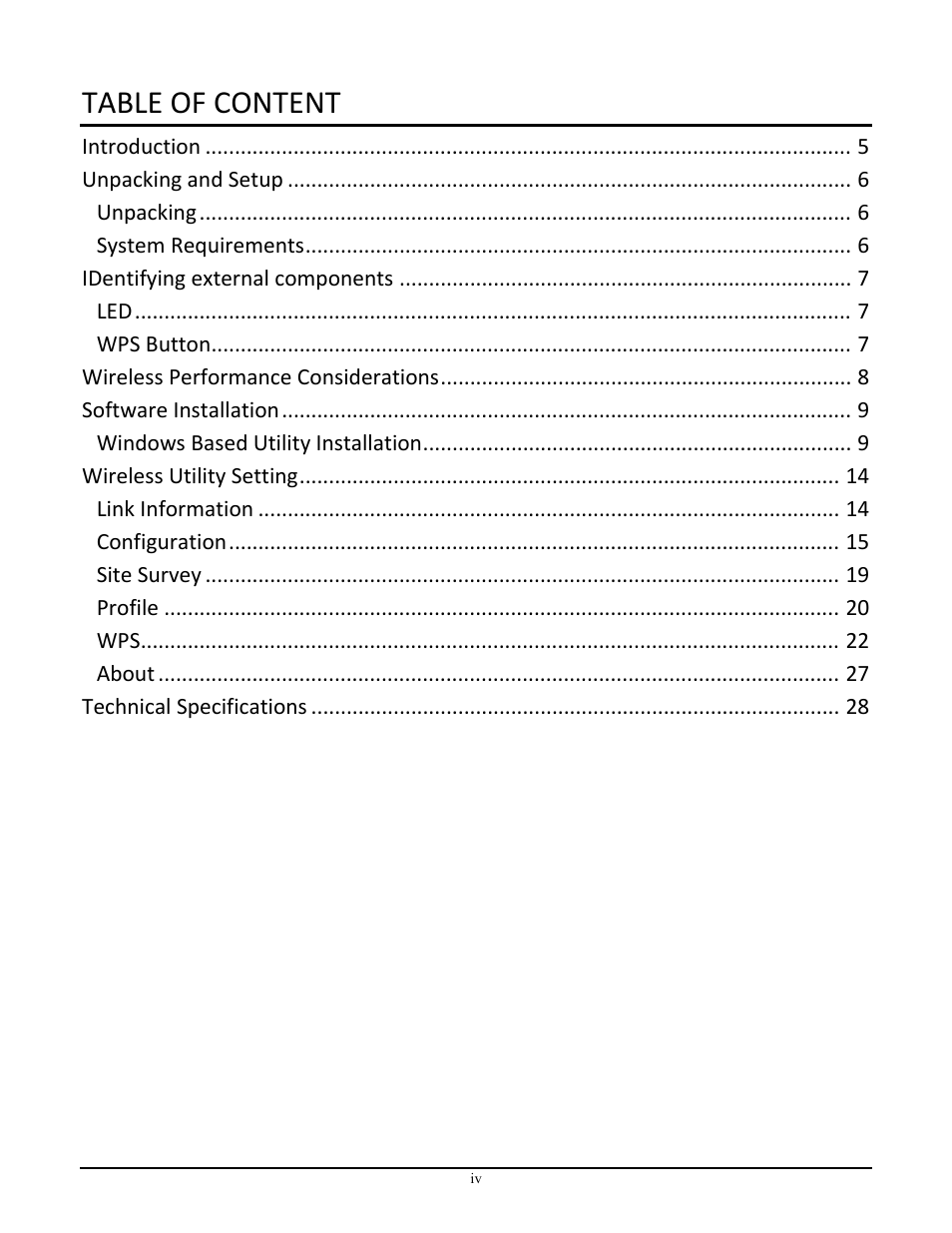 Table of content | TRENDnet NSPEED TEW-649UB User Manual | Page 5 / 32