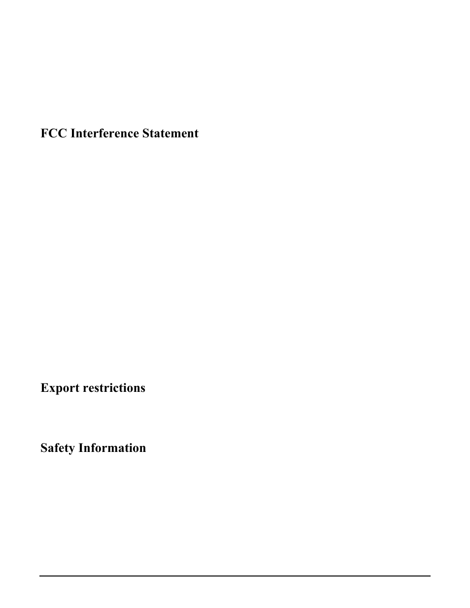 Fcc interference statement, Export restrictions, Safety information | TRENDnet TEW-432BRP User Manual | Page 3 / 61