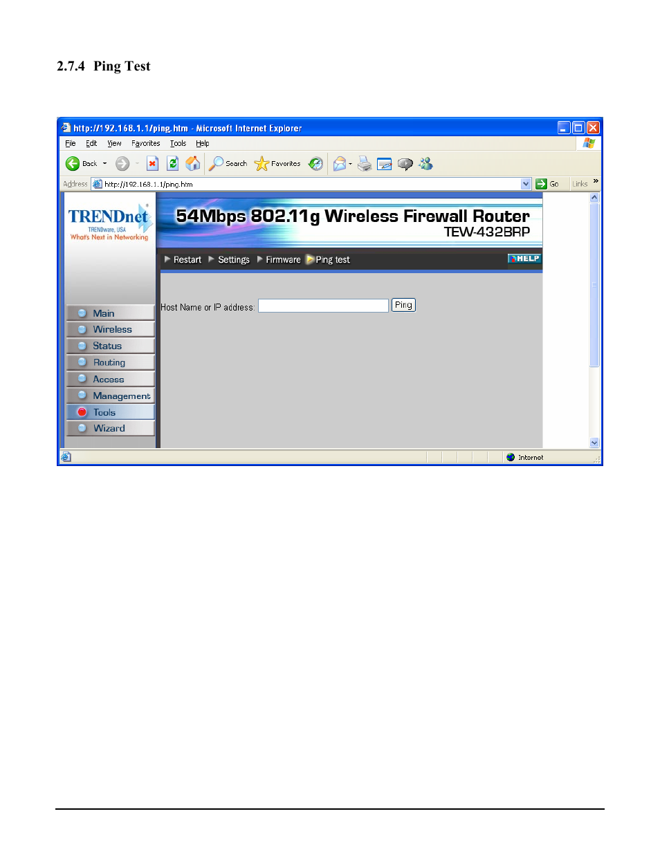 4 ping test | TRENDnet TEW-432BRP User Manual | Page 57 / 61