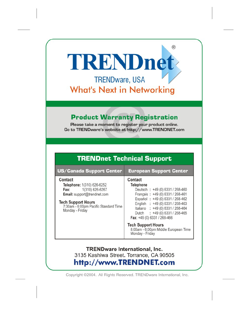 TRENDnet TEW-432BRP User Manual | Page 61 / 61