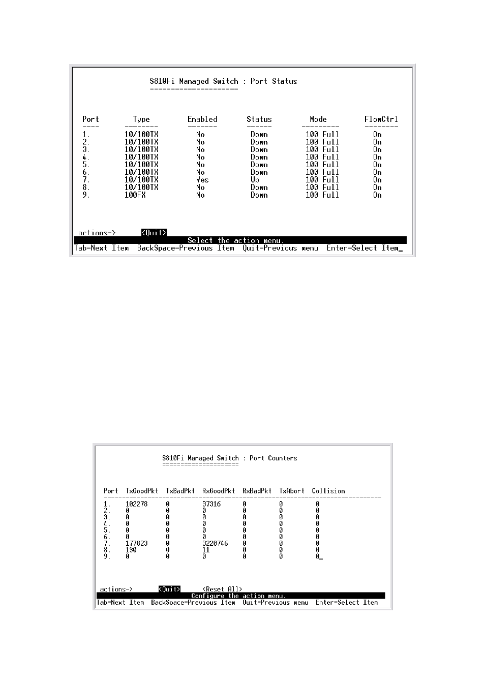 2-2. port counters | TRENDnet TE100 S810Fi User Manual | Page 19 / 84