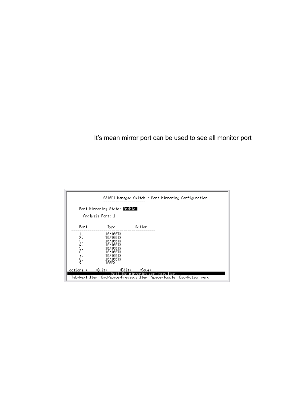 3-3. port mirroring configuration | TRENDnet TE100 S810Fi User Manual | Page 26 / 84