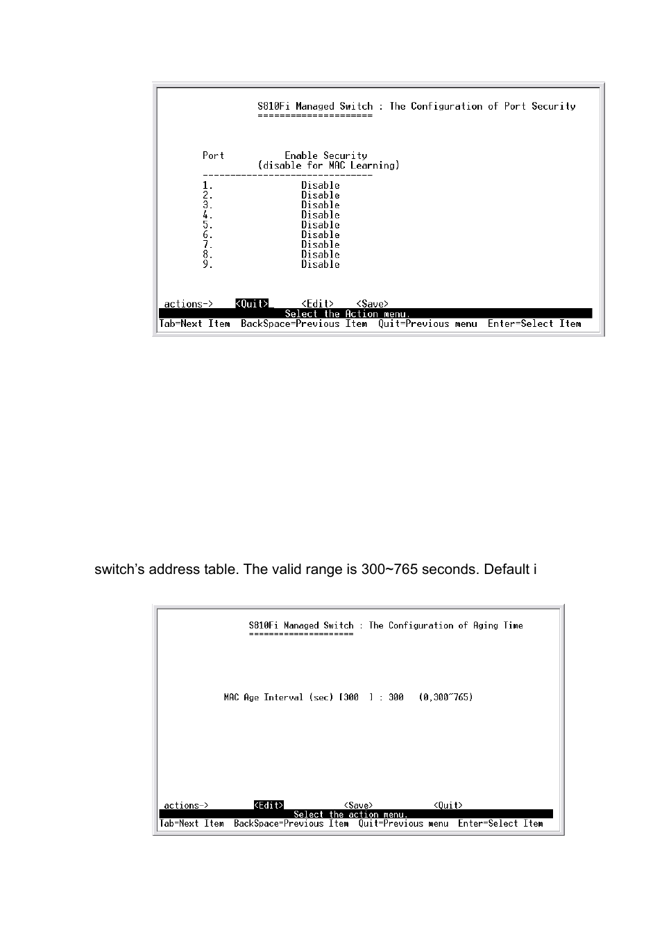 3-7-2.mac age interval | TRENDnet TE100 S810Fi User Manual | Page 34 / 84