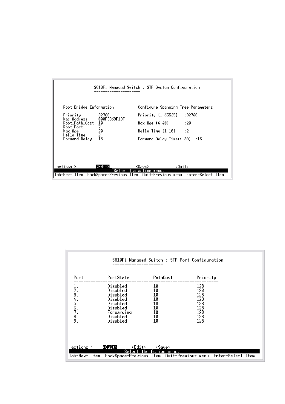 4-1-2.system configuration, 4-1-3.perport configuration | TRENDnet TE100 S810Fi User Manual | Page 38 / 84