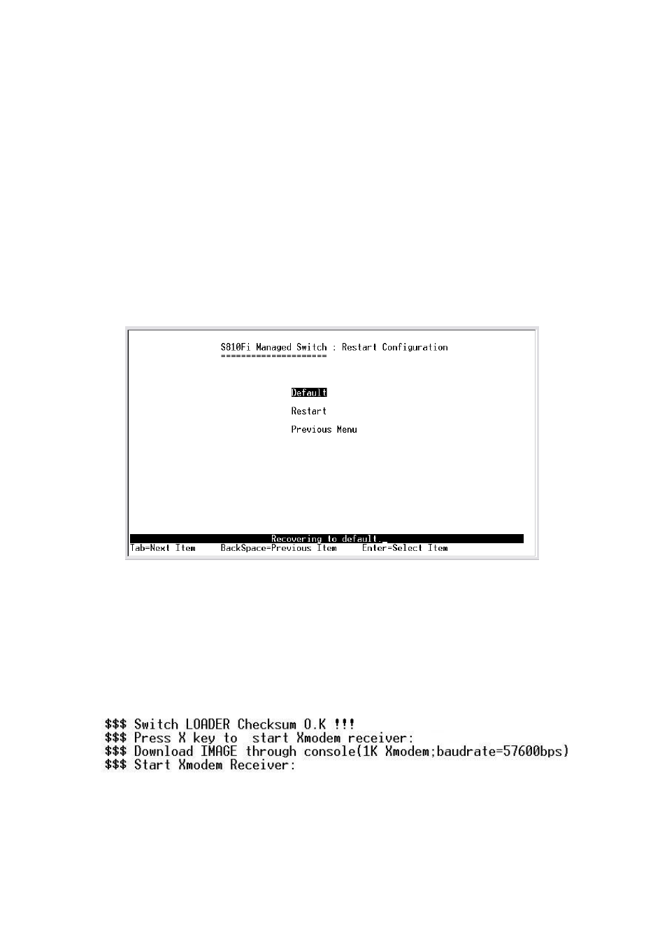 5.reboot switch, 6. x-modem upgrade | TRENDnet TE100 S810Fi User Manual | Page 47 / 84