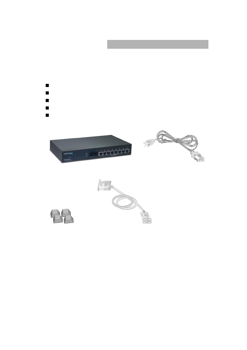 Package contents | TRENDnet TE100 S810Fi User Manual | Page 5 / 84