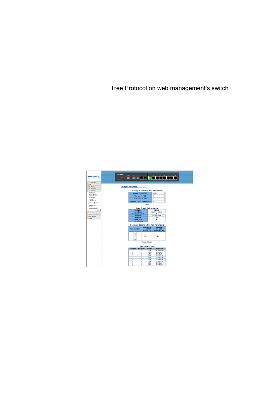 4-8. spanning tree | TRENDnet TE100 S810Fi User Manual | Page 70 / 84
