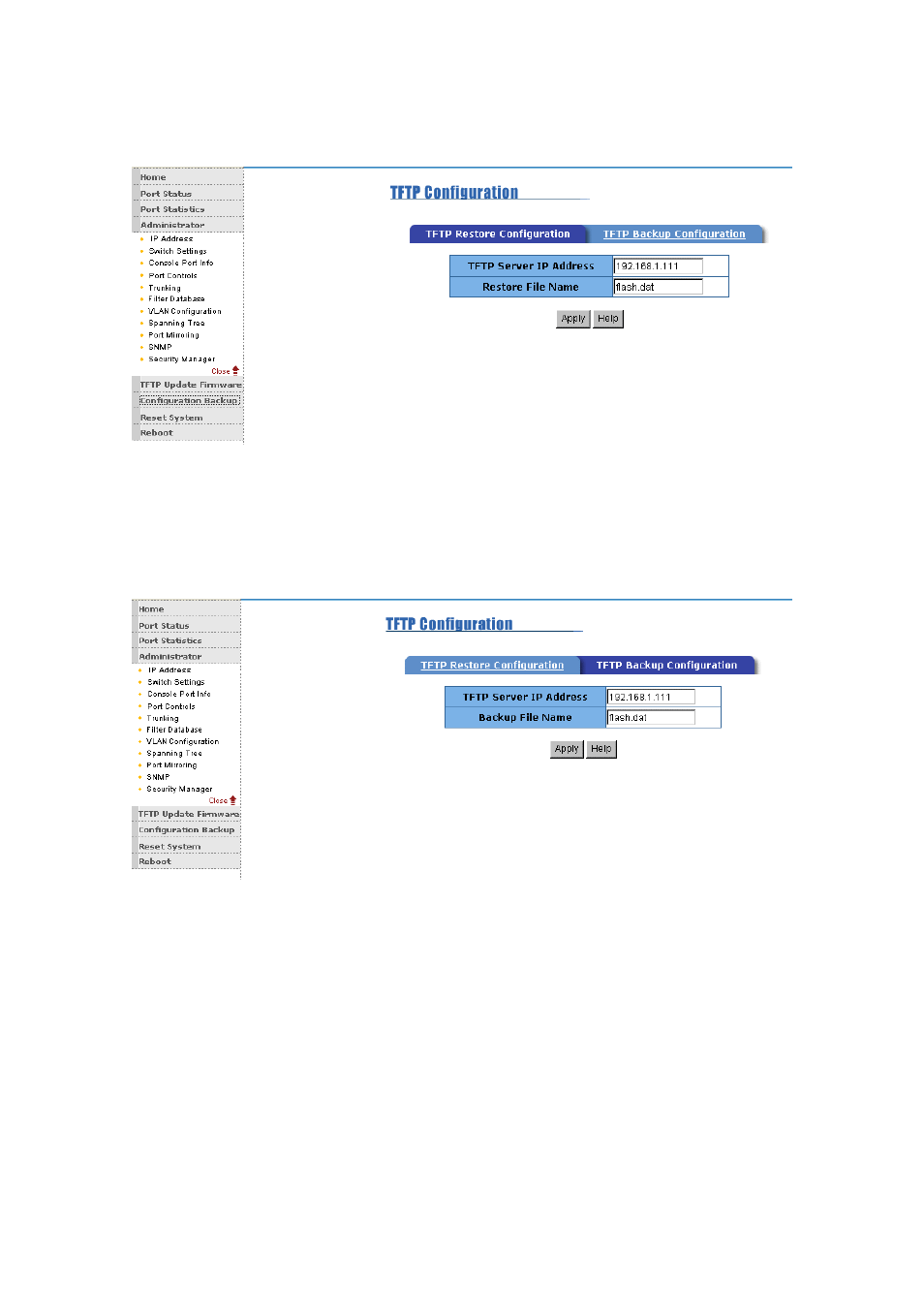 4-13-2. tftp backup configuration | TRENDnet TE100 S810Fi User Manual | Page 76 / 84