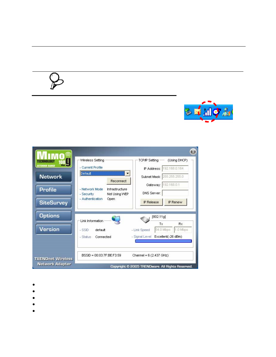 Overview of the wireless client utility | TRENDnet TEW-603PI User Manual | Page 8 / 44