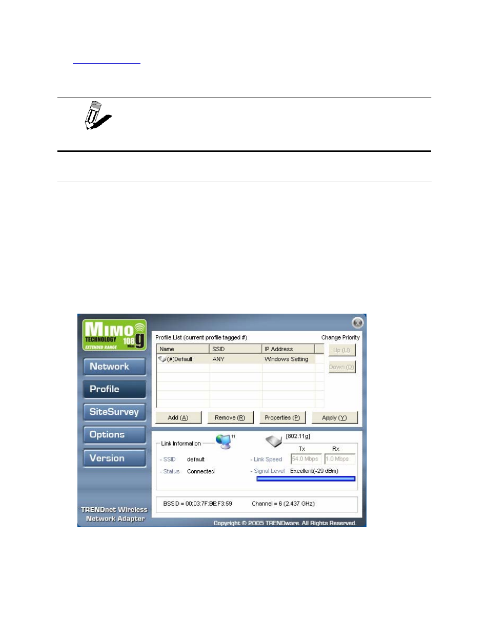 Working with profiles | TRENDnet TEW-603PI User Manual | Page 9 / 44