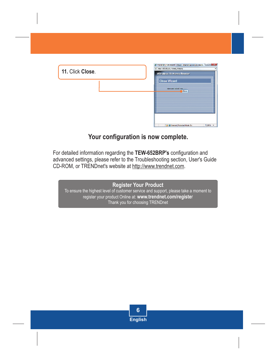 Your configuration is now complete | TRENDnet TEW-652BRP User Manual | Page 8 / 12