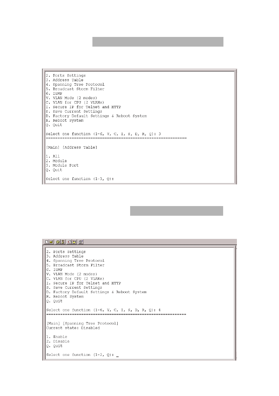 Address table, Spanning tree protocol | TRENDnet TEG-S4000I User Manual | Page 28 / 71