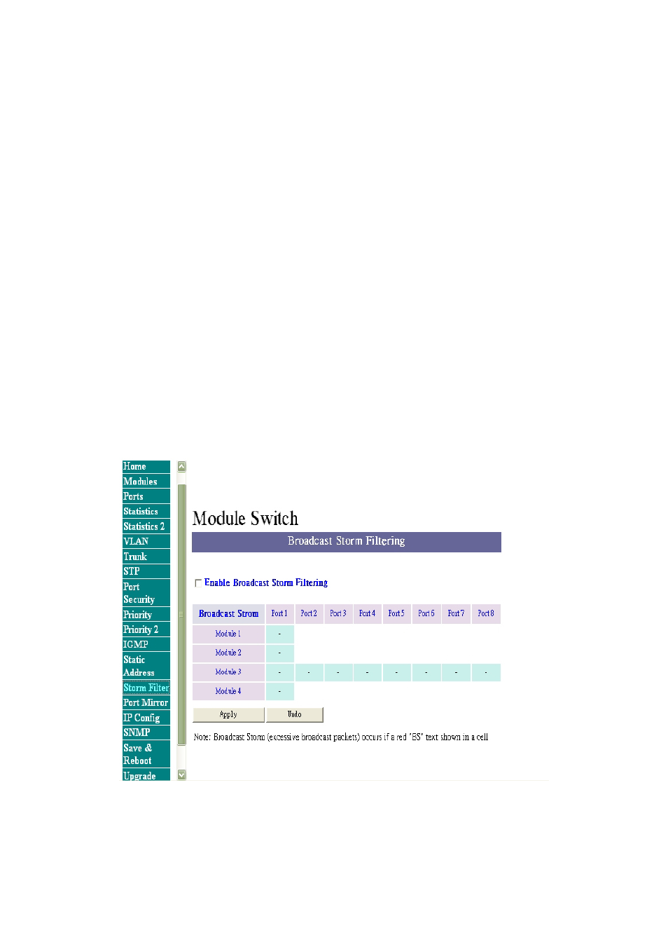 Broadcast storm filter | TRENDnet TEG-S4000I User Manual | Page 50 / 71