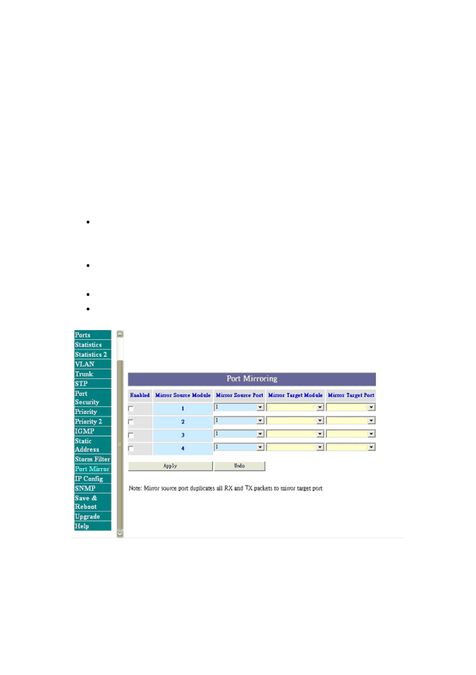 Port mirror | TRENDnet TEG-S4000I User Manual | Page 51 / 71