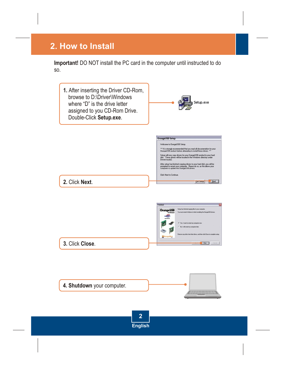 How to install | TRENDnet TU2-H4PC User Manual | Page 4 / 10