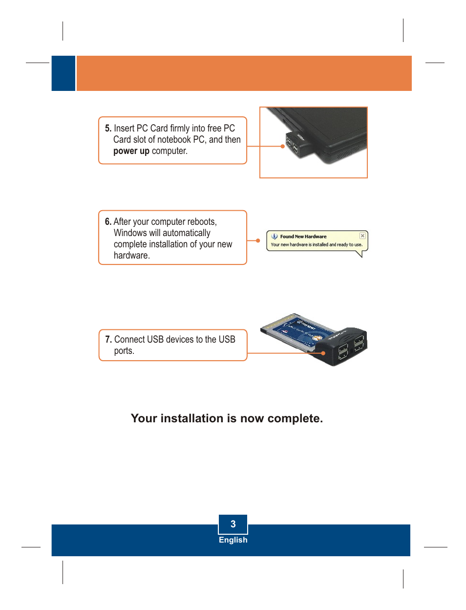 Your installation is now complete | TRENDnet TU2-H4PC User Manual | Page 5 / 10