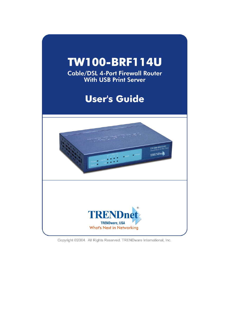 TRENDnet TW100-BRF114U User Manual | 99 pages