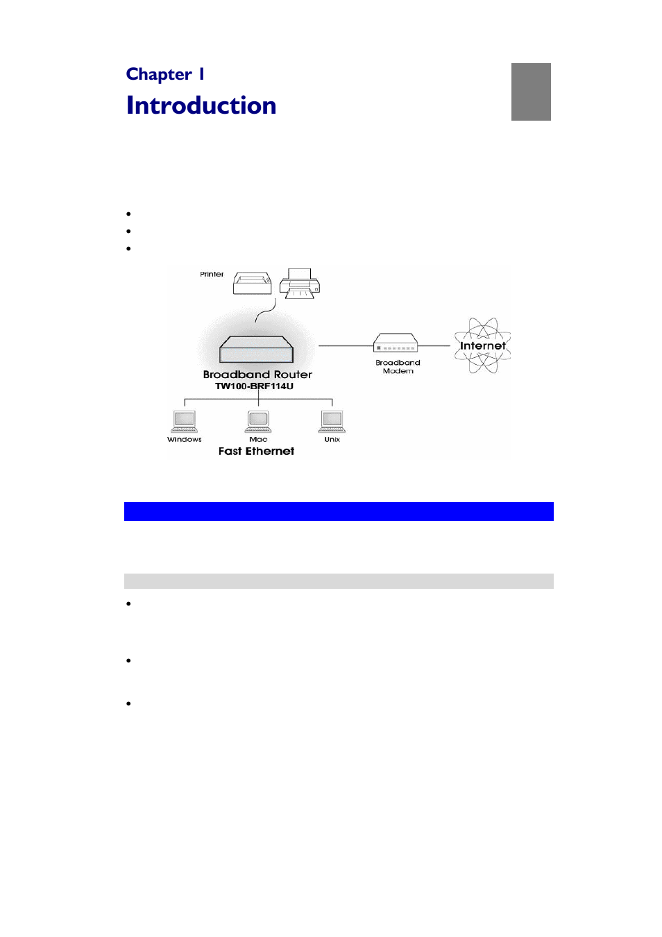 Introduction, Chapter 1 | TRENDnet TW100-BRF114U User Manual | Page 5 / 99