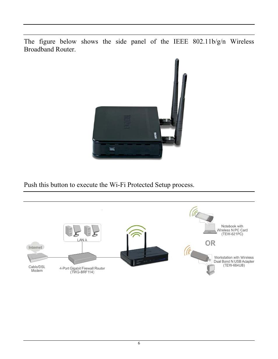 Side panel, Hardware connections | TRENDnet TEW-670APB User Manual | Page 13 / 42