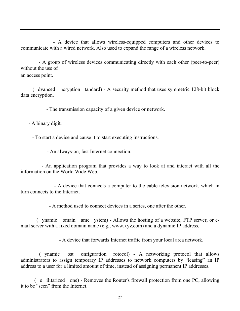 Network glossary | TRENDnet TEW-670APB User Manual | Page 35 / 42
