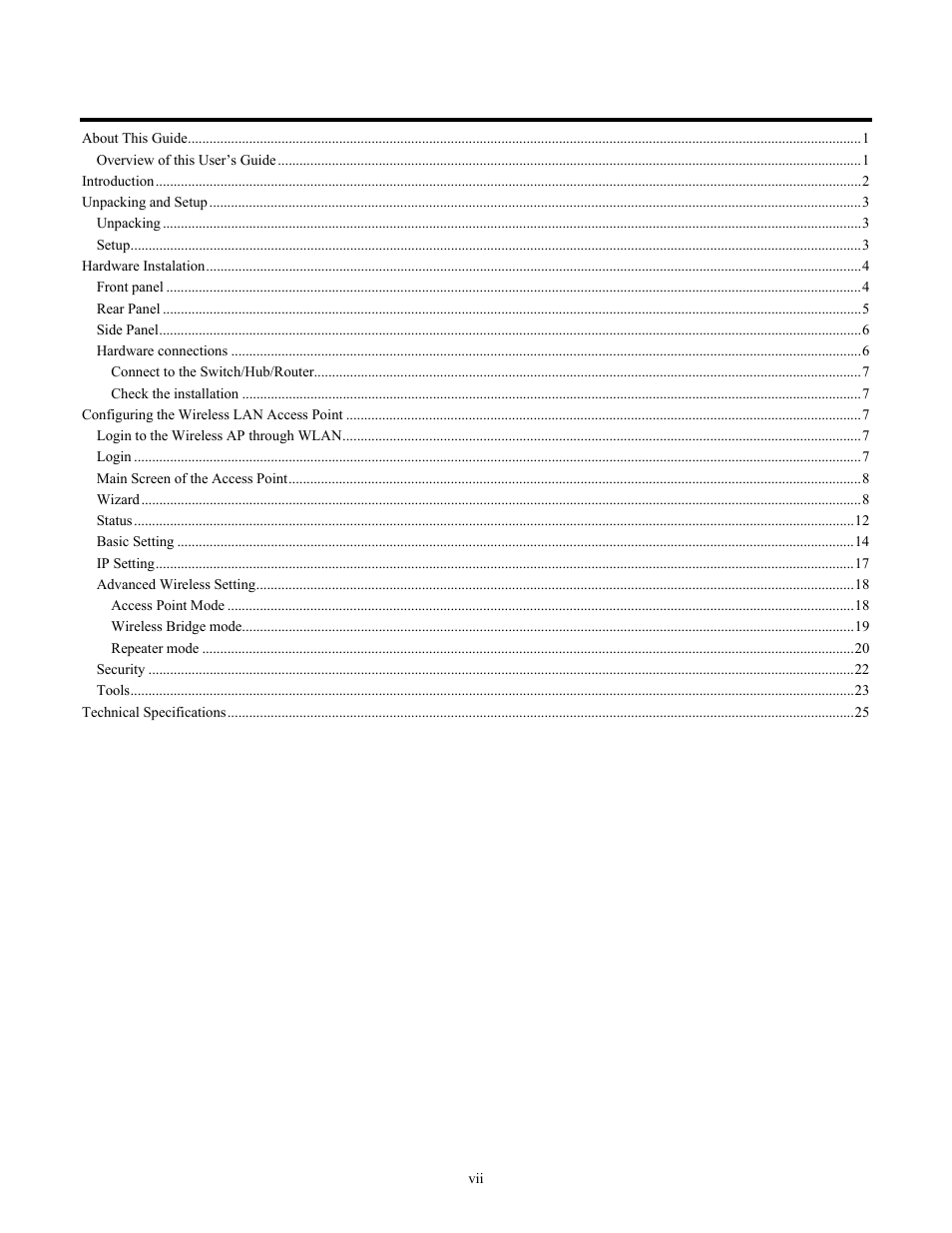 Table of content | TRENDnet TEW-670APB User Manual | Page 7 / 42