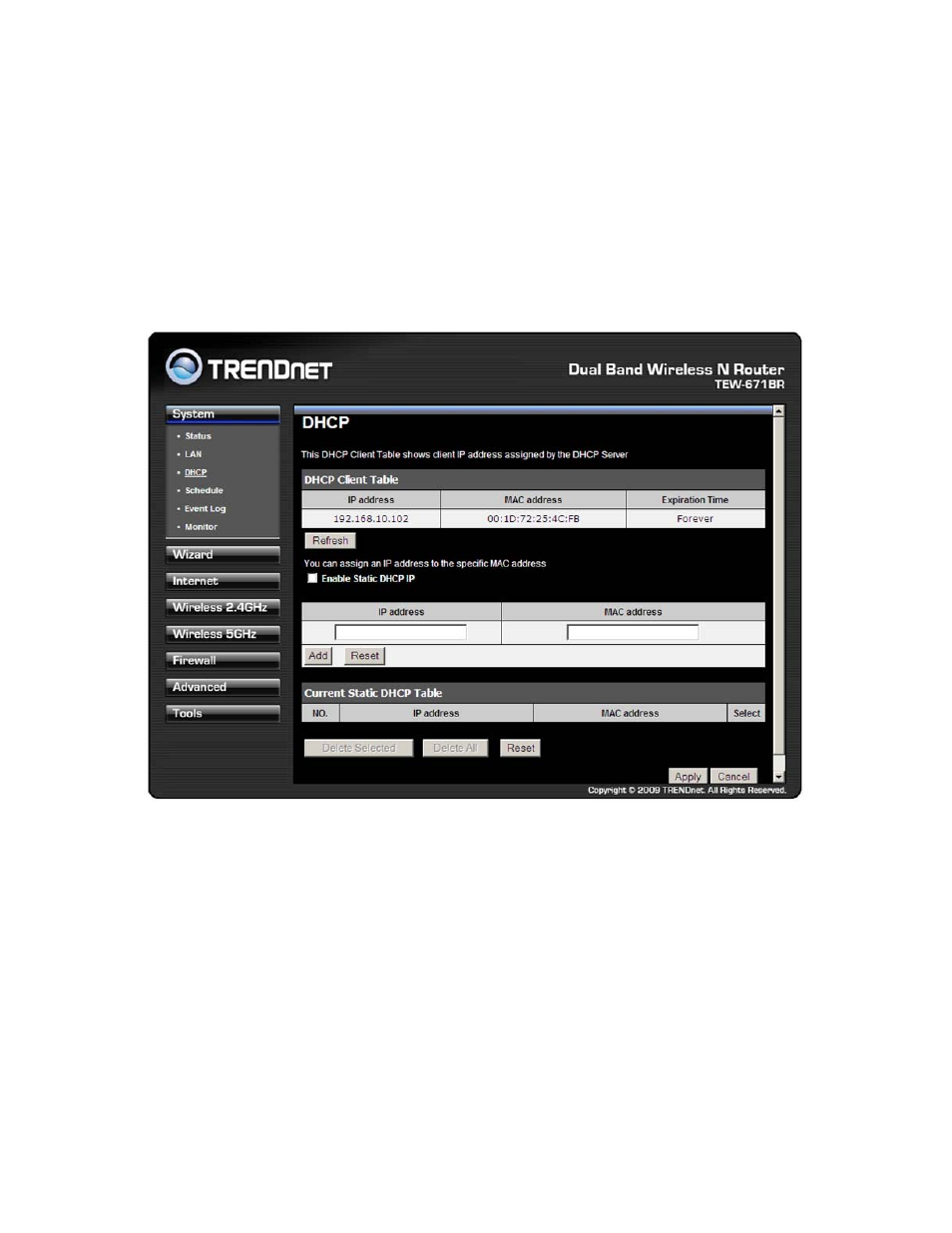 Dhcp | TRENDnet TEW-671BR User Manual | Page 11 / 54