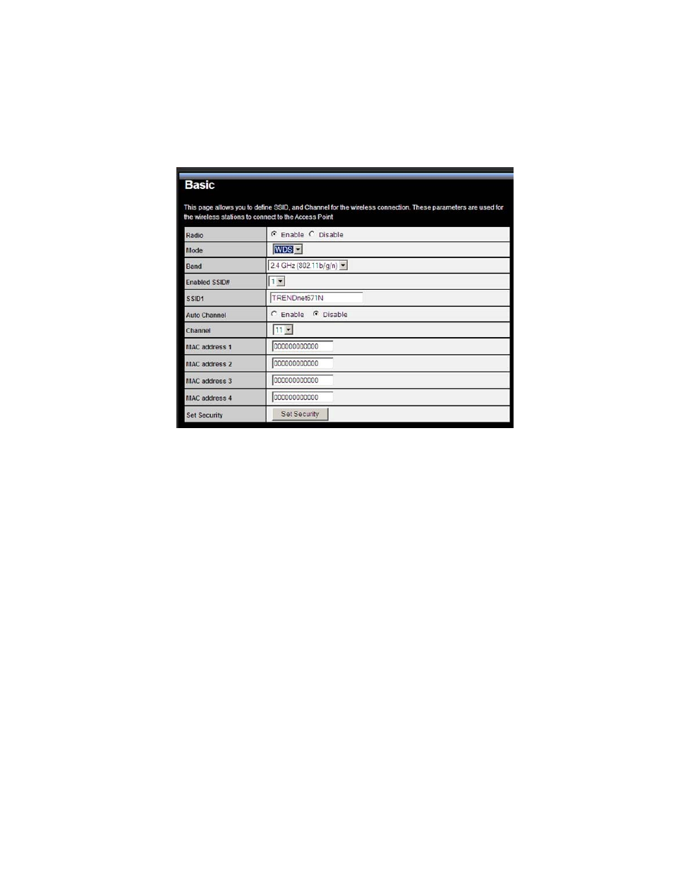Mode: wds | TRENDnet TEW-671BR User Manual | Page 22 / 54