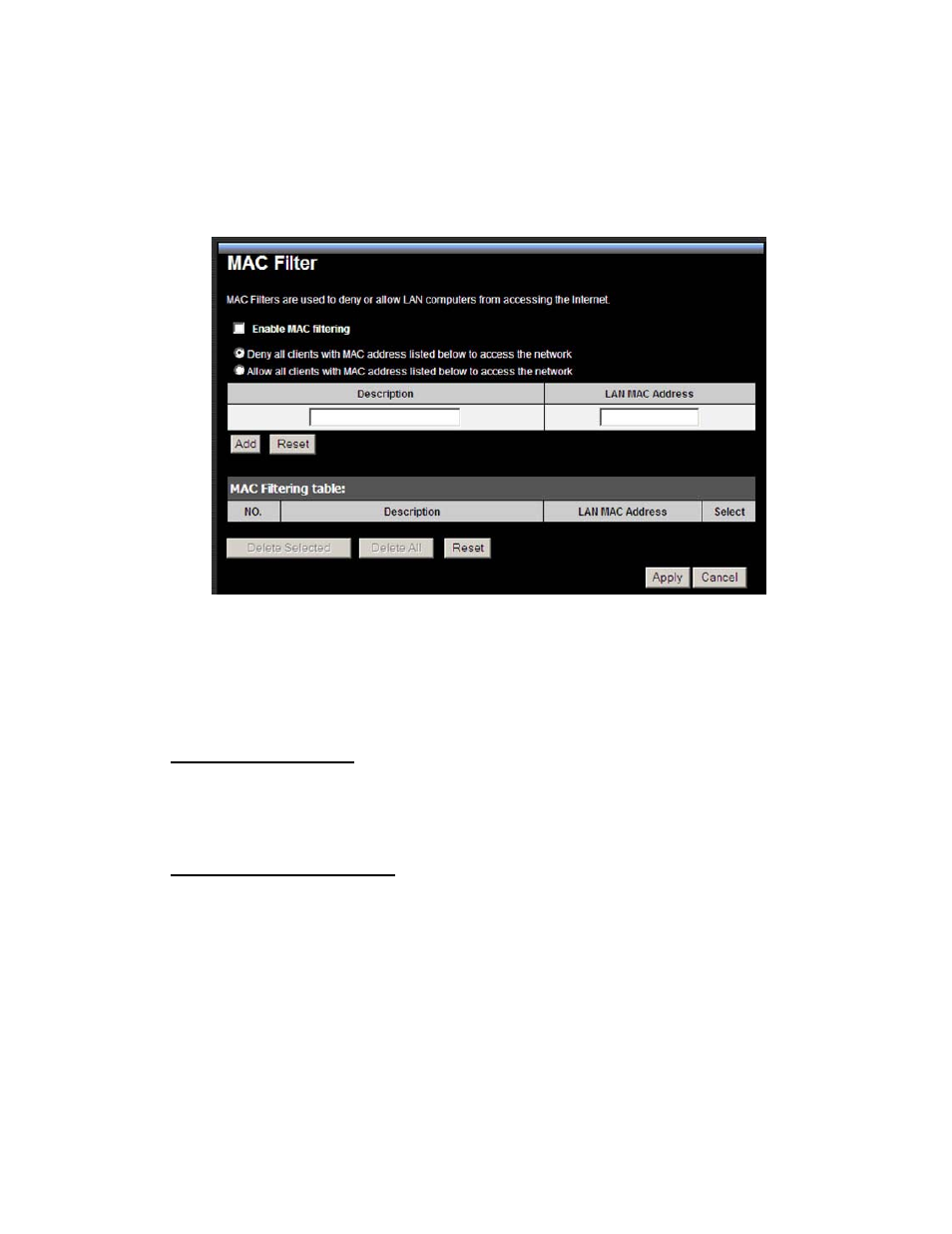 Mac filter | TRENDnet TEW-671BR User Manual | Page 34 / 54