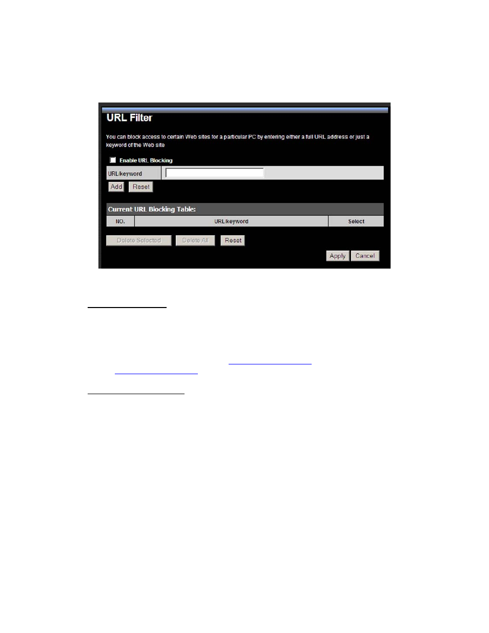 Url filter | TRENDnet TEW-671BR User Manual | Page 36 / 54