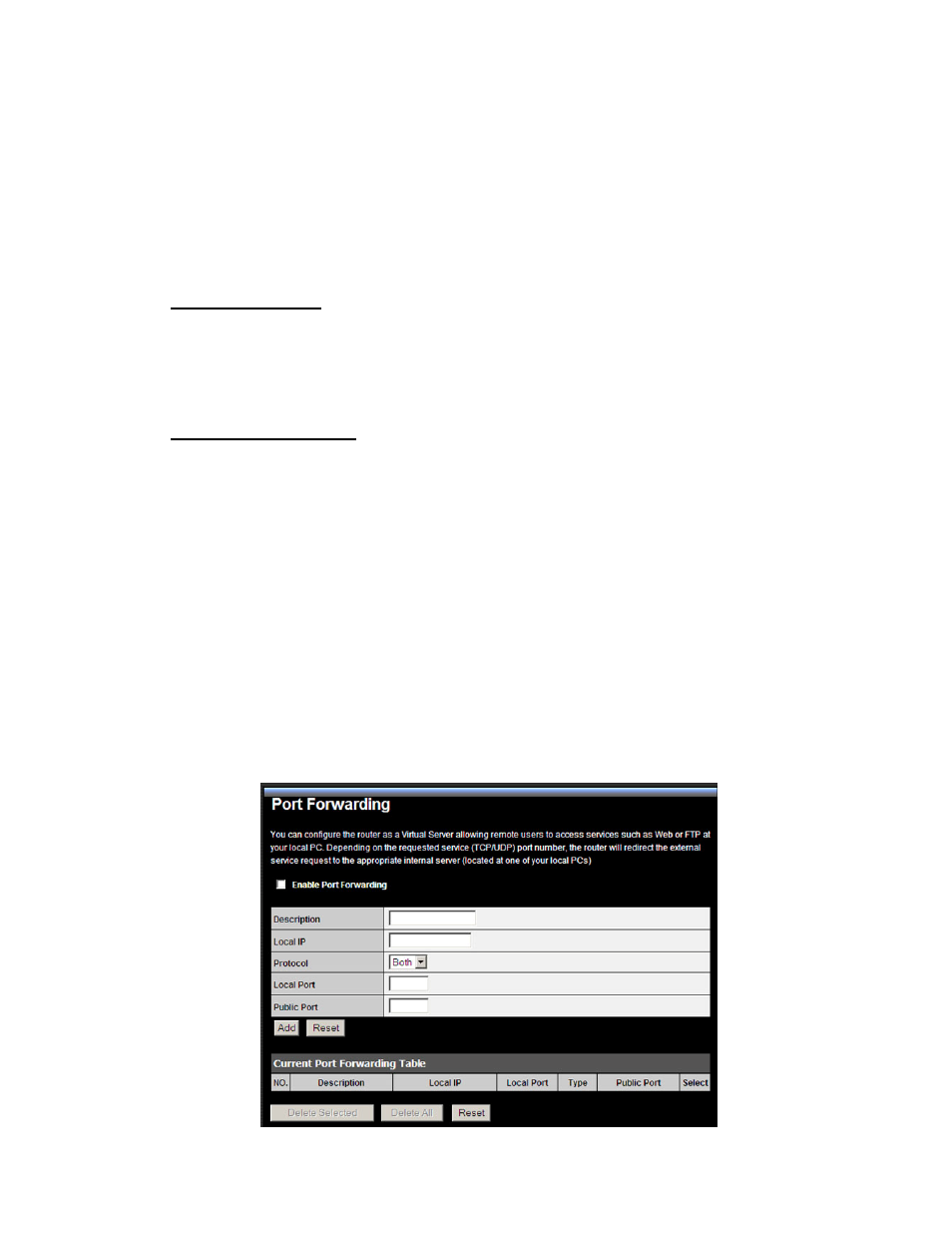 Port forwarding (virtual server) | TRENDnet TEW-671BR User Manual | Page 38 / 54