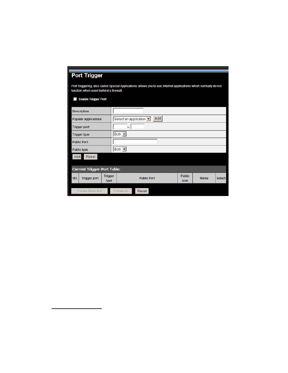 Port triggering (special applications) | TRENDnet TEW-671BR User Manual | Page 40 / 54