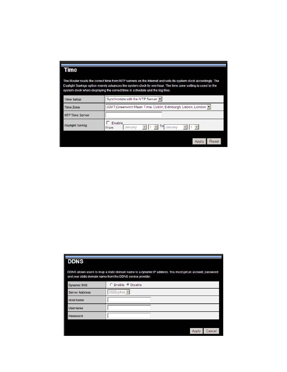Time, Ddns | TRENDnet TEW-671BR User Manual | Page 47 / 54