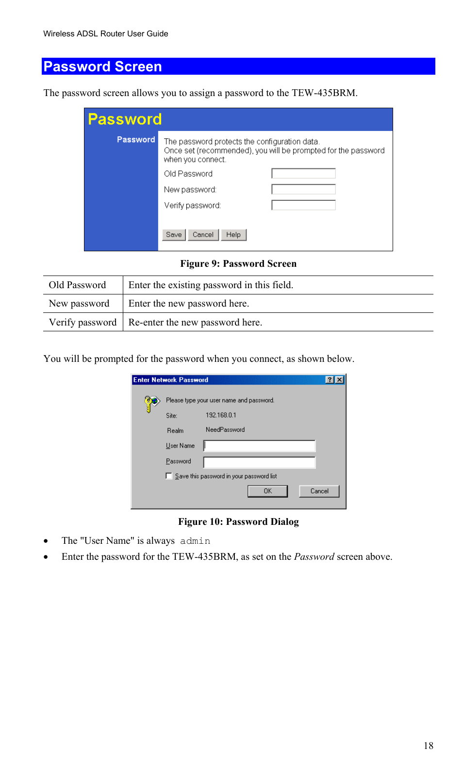 Password screen | TRENDnet TEW-435BRM User Manual | Page 21 / 81