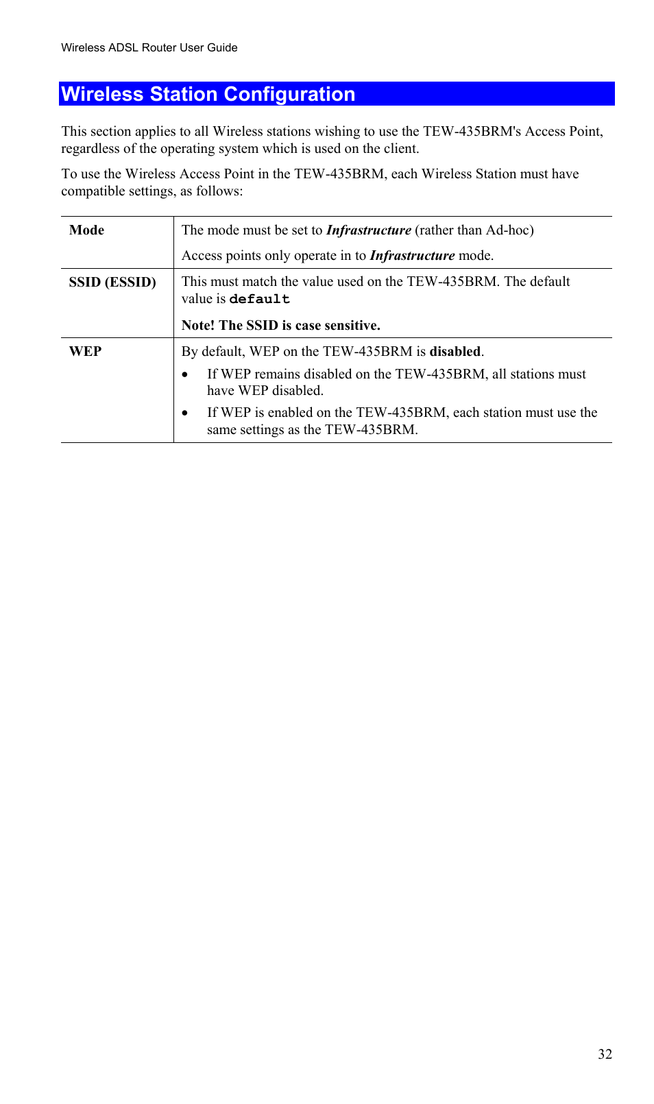 Wireless station configuration | TRENDnet TEW-435BRM User Manual | Page 35 / 81