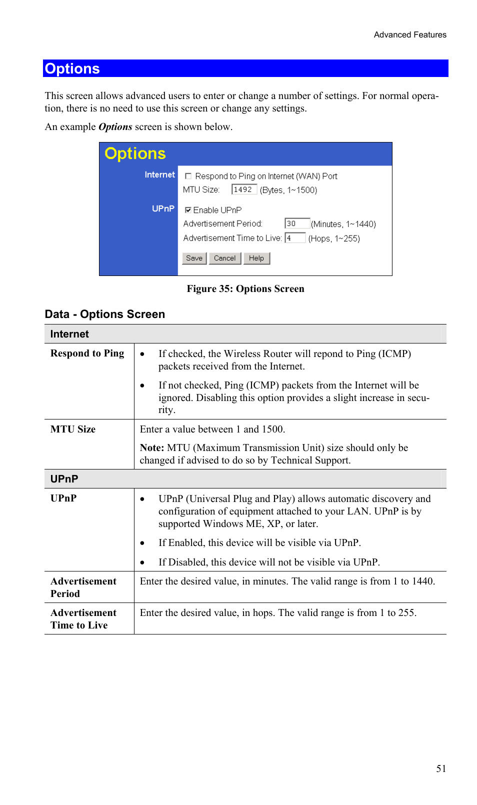 Options | TRENDnet TEW-435BRM User Manual | Page 54 / 81
