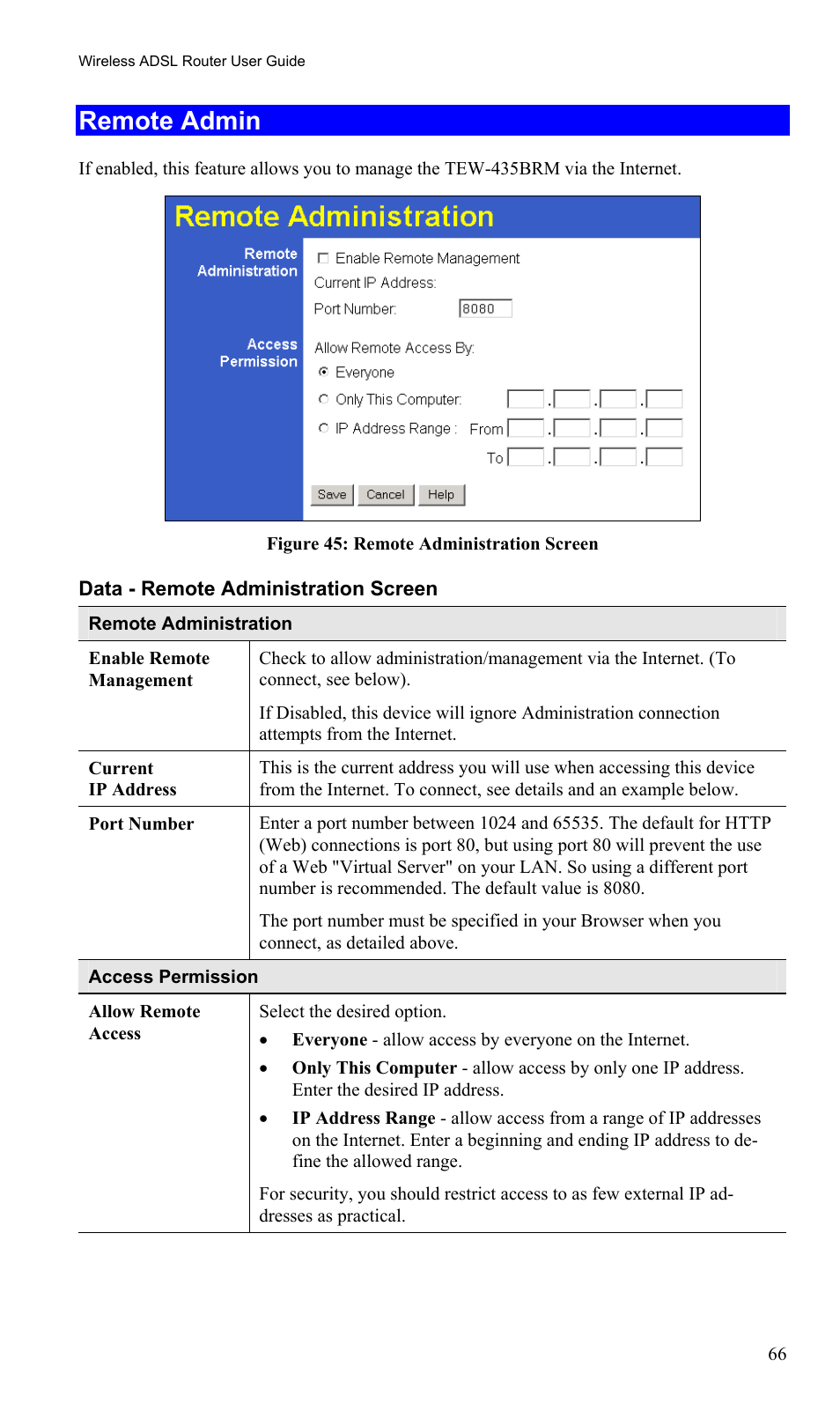 Remote admin | TRENDnet TEW-435BRM User Manual | Page 69 / 81