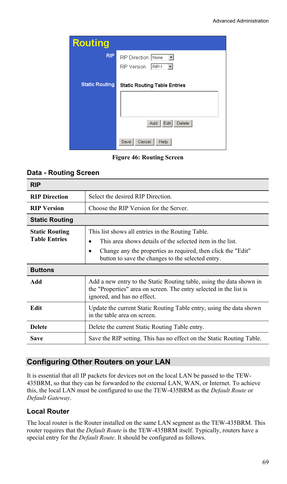 Configuring other routers on your lan | TRENDnet TEW-435BRM User Manual | Page 72 / 81